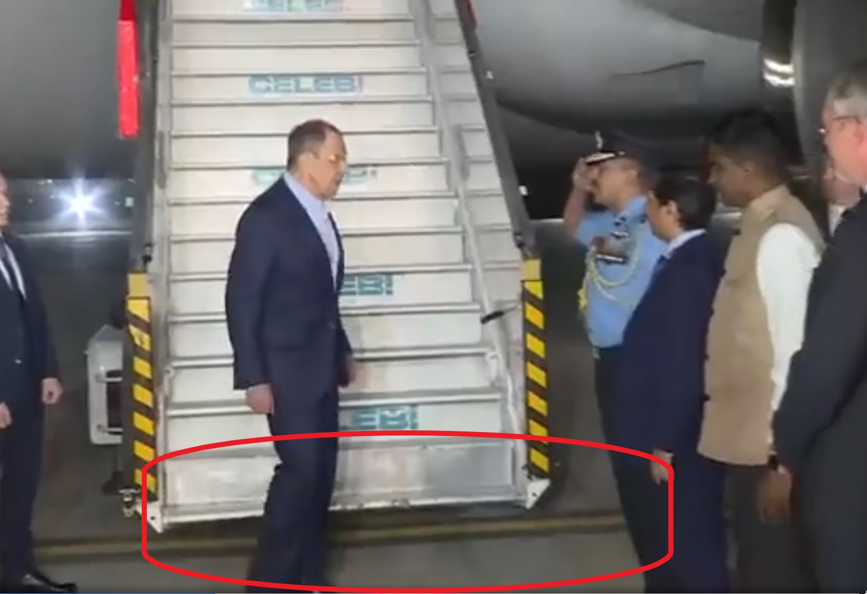 *Imazh i shkëputur nga videoja e pritjes së Sergei Lavrov në Indi