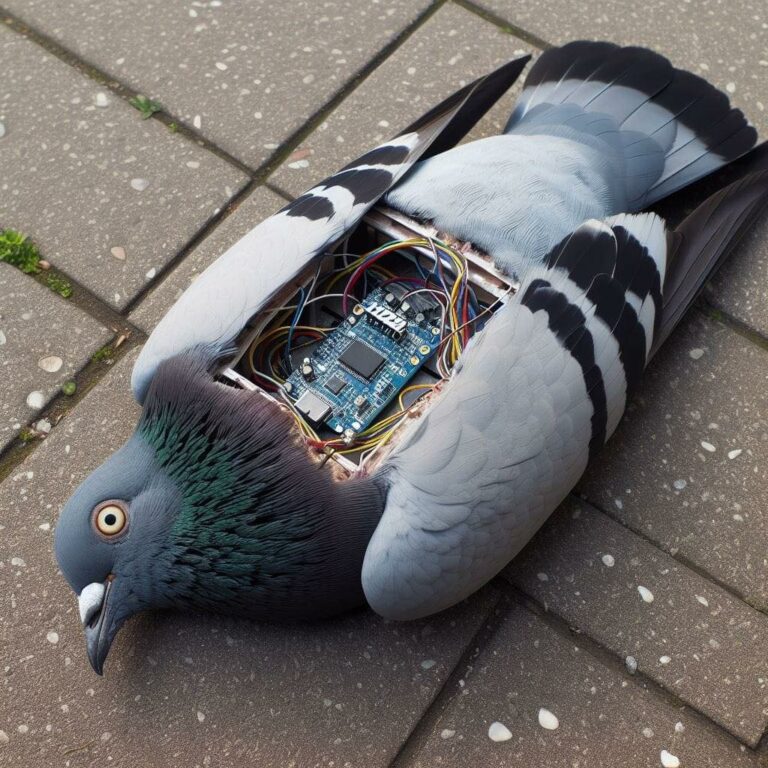 Pëllumbat spiunë, një imazh i krijuar nga Inteligjenca Artificiale