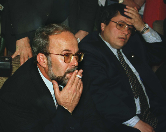 FATOS NANO AND AND BASHKIM FINO TALK TO THE MEDIA