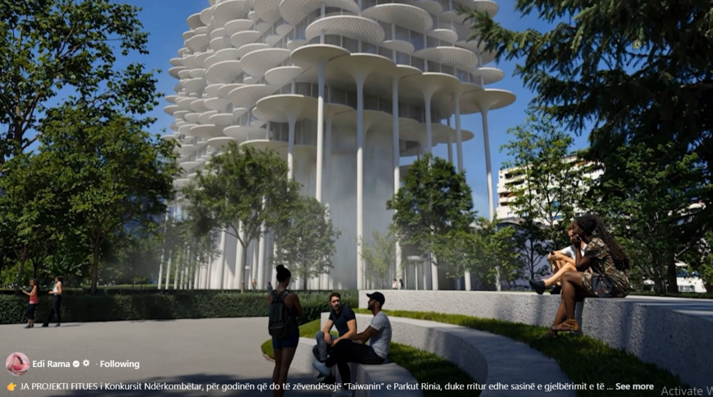 PROJEKTI FITUES i Konkursit Ndërkombëtar, për godinën që do të zëvendësojë “Taiwanin” e Parkut Rinia