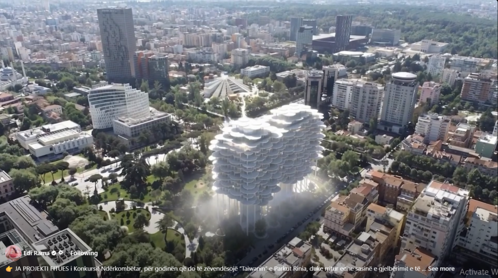 PROJEKTI FITUES i Konkursit Ndërkombëtar, për godinën që do të zëvendësojë “Taiwanin” e Parkut Rinia