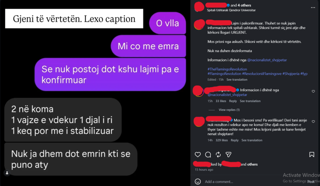 Screenshot nga rrjetet sociale