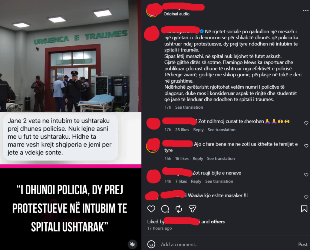 Screenshot nga rrjetet sociale