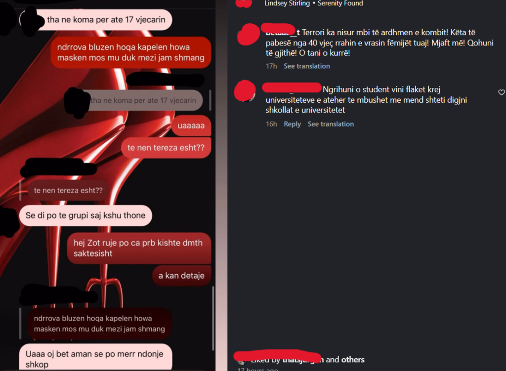 Screenshot nga rrjetet sociale