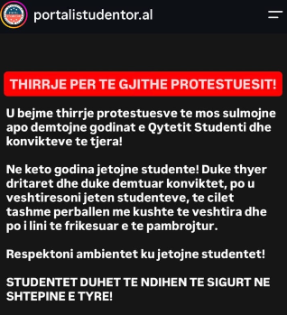 reagimi i studenteve