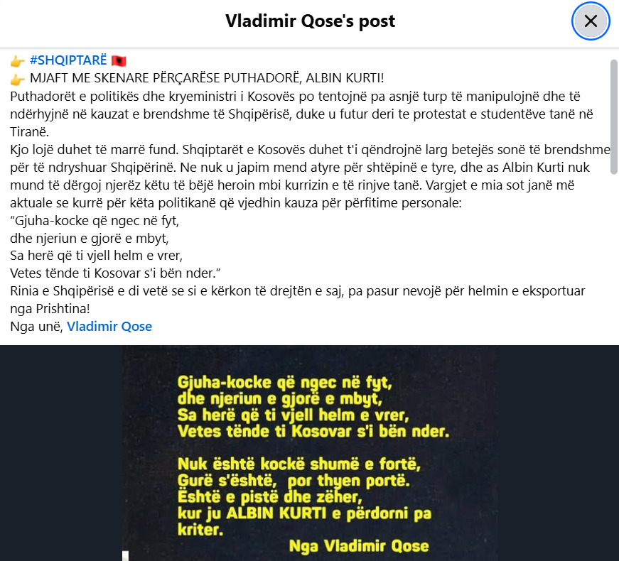 Vladimir Qose postim
