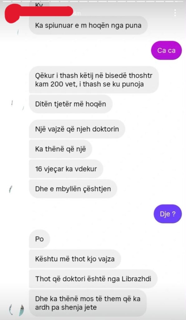 Screenshot nga rrjetet sociale